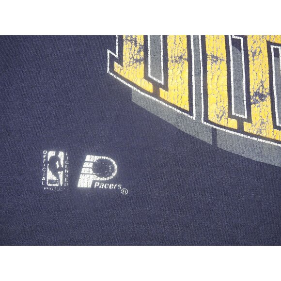 Vintage Indiana Pacers Logo Athletic THRASHED T-Shirt Men's XL Made in USA - Picture 2 of 10